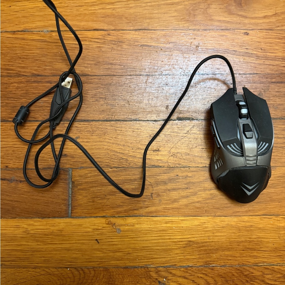 Wired Black and Gray Gaming Mouse